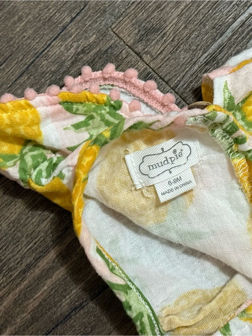 Mud Pie Pineapple Print Yellow & Green One-Piece Bodysuit